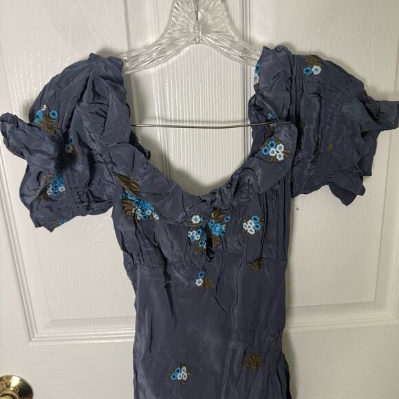 Free People Bali Santa Cruz Maxi Embroidered Floral Dress S - Picture 5 of 10